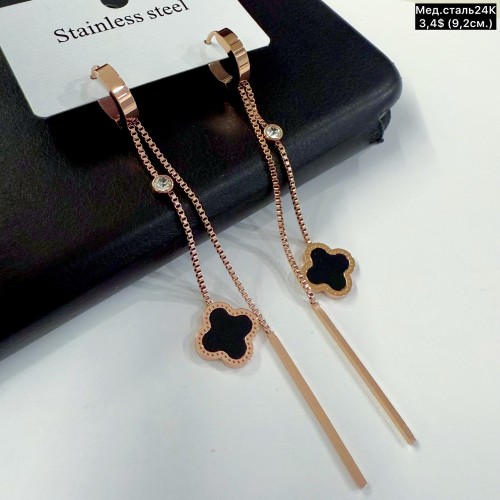 Сережки мед.сталь24К 10537 (9.2см)